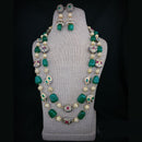 FS Collection Gold Plated Austrian Stone Long Necklace Set