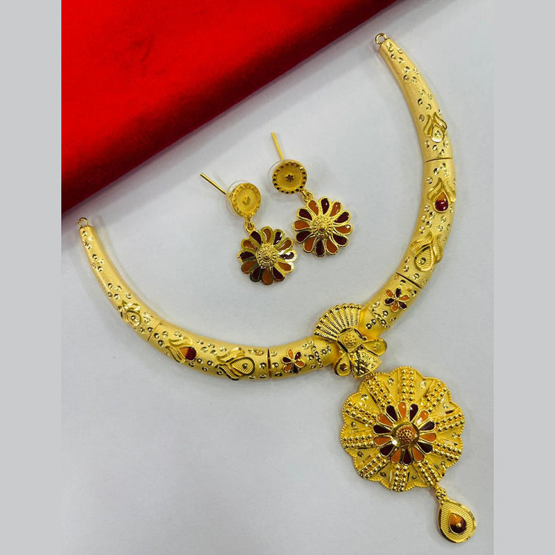 FS Collection Gold Plated Meenakari Necklace Set