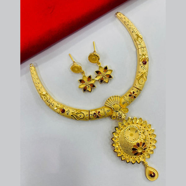 FS Collection Gold Plated Meenakari Necklace Set