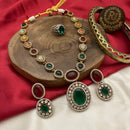 FS Collection Gold Plated Austrian Stone And Monalisa Necklace Set