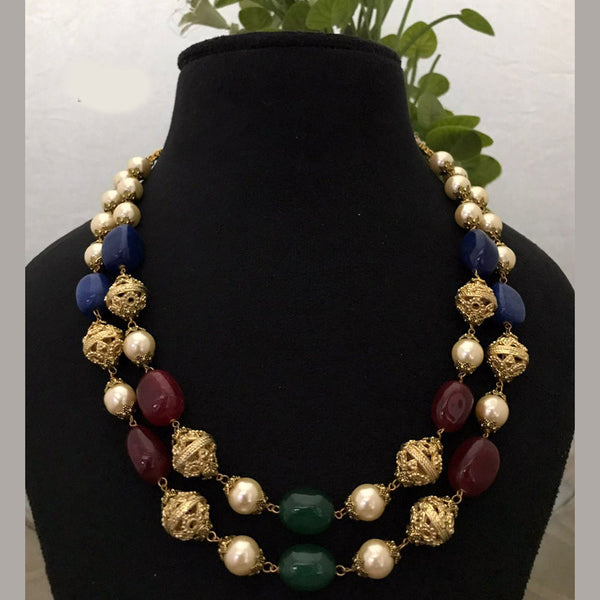 FS Collection Gold Plated Beads  Necklace Set