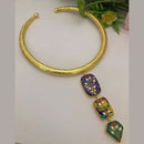 FS Collection Gold Plated Kundan Stone Necklace