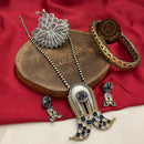 FS Collection 2 Tone Pota Stone Pearls Long Necklace Set
