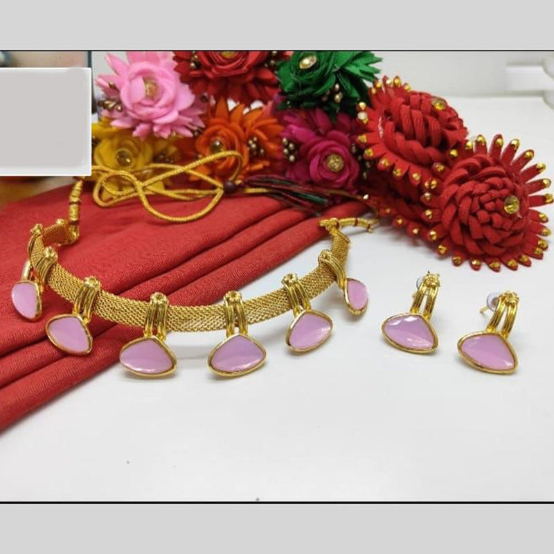 FS Collection Gold Plated Trendy Necklace Set