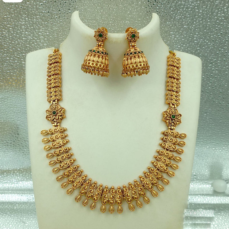 FS Collection Gold Plated Pota Stone Necklace Set