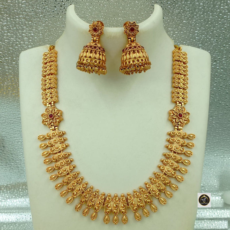 FS Collection Gold Plated Pota Stone Necklace Set