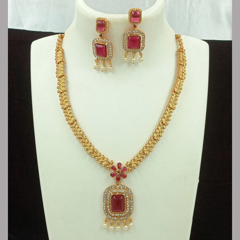 FS Collection Gold Plated Austrian Stone Necklace Set