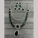 FS Collection Silver Plated AD Necklace Set