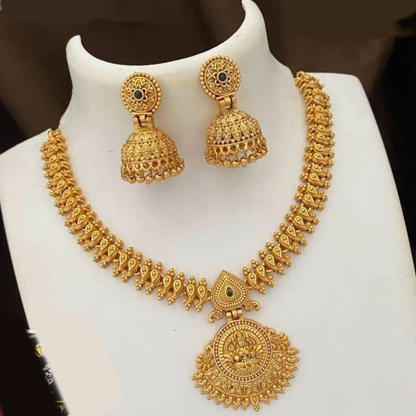 FS Collection Gold Plated Temple Necklace Set