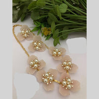 FS Collection Gold Plated Pearls Antique Necklace Set