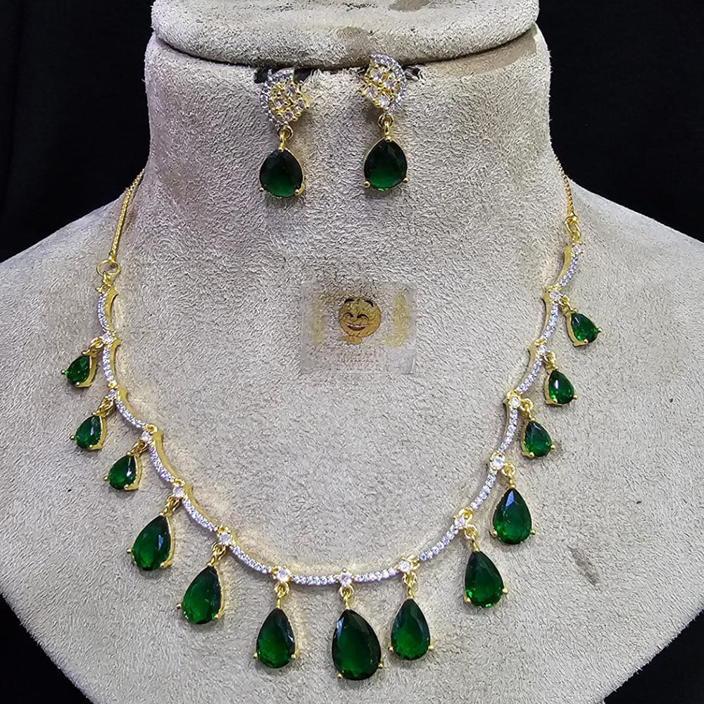 FS Collection Gold Plated Austrian Stone Necklace Set