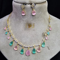 FS Collection Gold Plated Austrian Stone Necklace Set