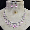 FS Collection Silver Plated Austrian Stone Necklace Set