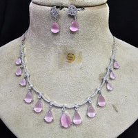 FS Collection Silver Plated Austrian Stone Necklace Set