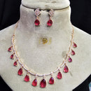 FS Collection Rose Gold Plated Austrian Stone Necklace Set