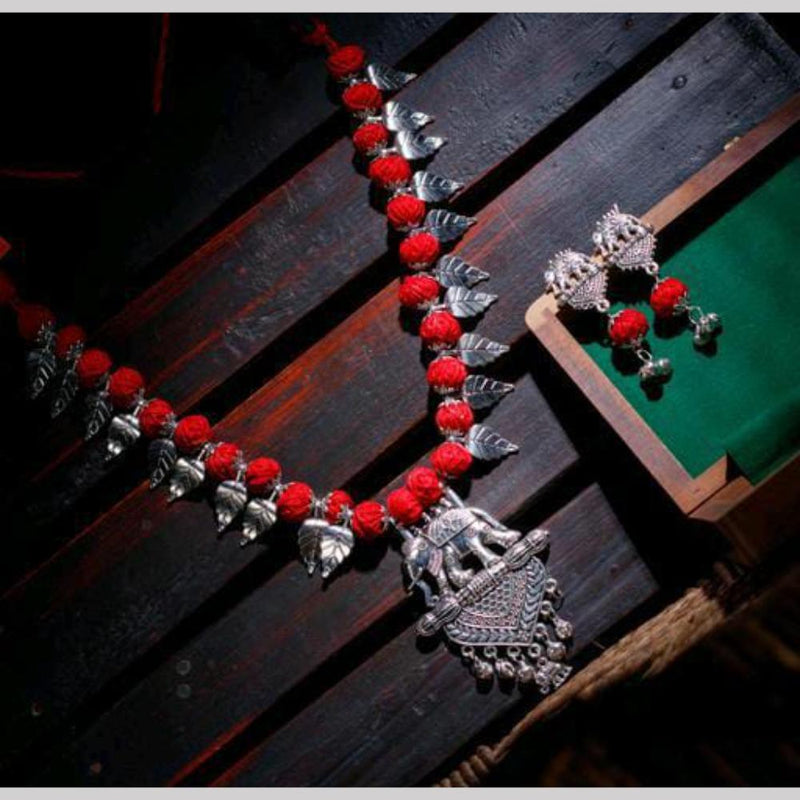 FS Collection Oxidised Plated Necklace Set