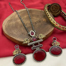 FS Collection Oxidised Plated Necklace Set