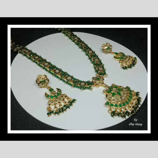 FS Collection Gold Plated Pota Stone  Necklace Set