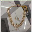 FS Collection Gold Plated Kundan Stone  Necklace Set