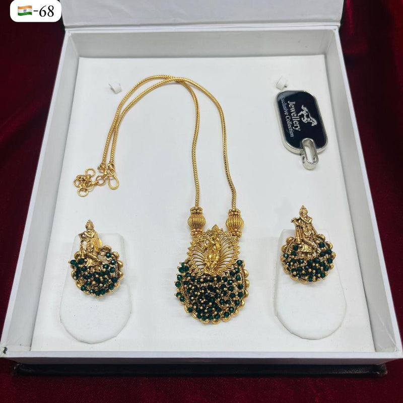 FS Collection Gold Plated Temple Necklace Set