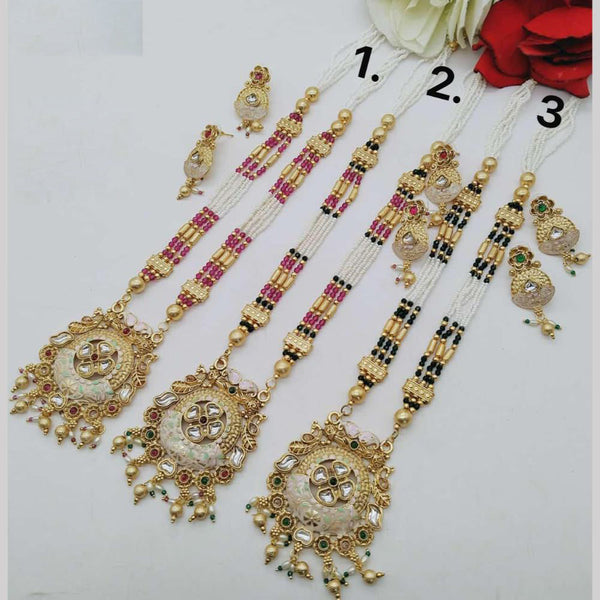 FS Collection Gold Plated Long Necklace Set (1 Piece Only Assorted Design)