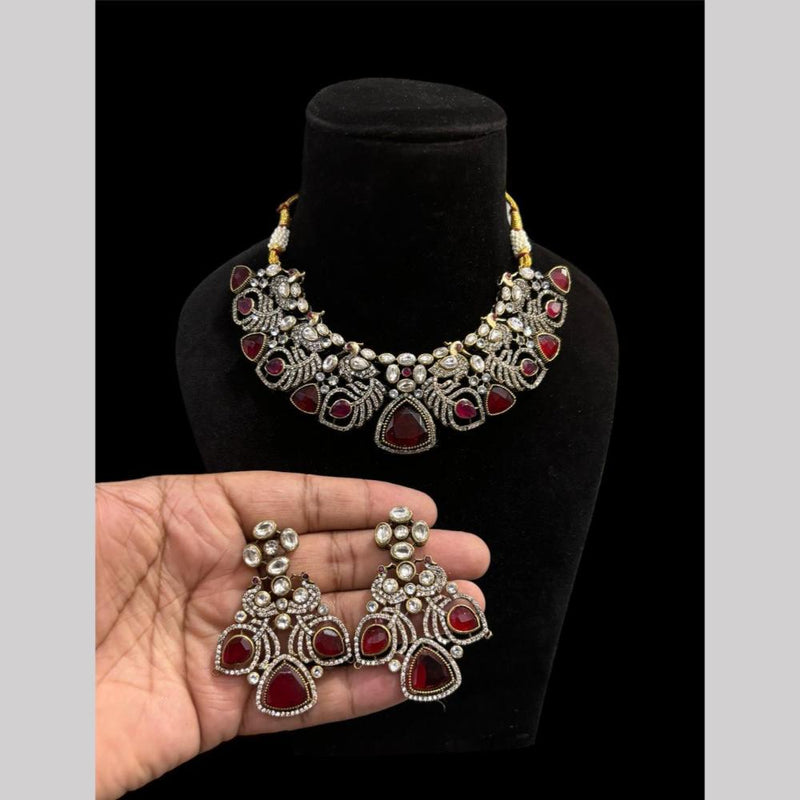 FS Collection Gold Plated Crystal Stone Necklace Set