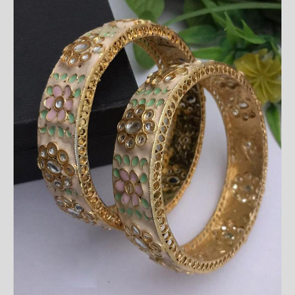 FS Collection Gold Plated Meenakari Bangle Set