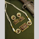 FS Collections Gold Plated Kundan Stone And Beads Choker Necklace Set