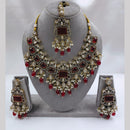 FS Collection 2 Tone Plated Pota Stone And Austrian Stone Necklace Set