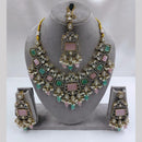 FS Collection 2 Tone Plated Pota Stone And Austrian Stone Necklace Set