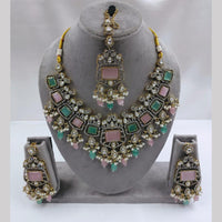 FS Collection 2 Tone Plated Pota Stone And Austrian Stone Necklace Set