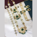 FS Collection Gold Plated Kundan Stone And Pearl Combo Set