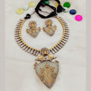 FS Collection 2 Tone Plated Pota Stone Necklace Set