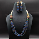 FS Collection Gold Plated Pearls And Beads Necklace Set