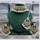 FS Collection Gold Plated Crystal Stone And Beads Choker Necklace Set