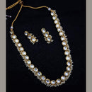 FS Collection Gold Plated Kundan Stone And Beads Necklace Set