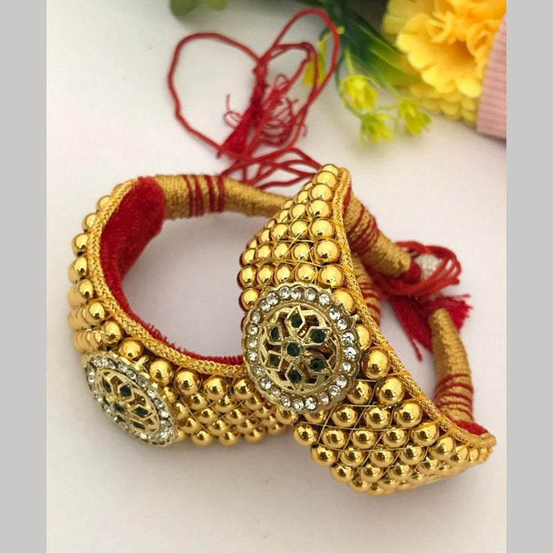 FS Collection Gold Plated Rajasthani Ponchi Bajuband and Armlets