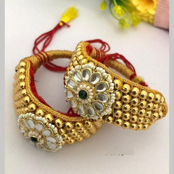 FS Collection Gold Plated Rajasthani Ponchi Bajuband and Armlets