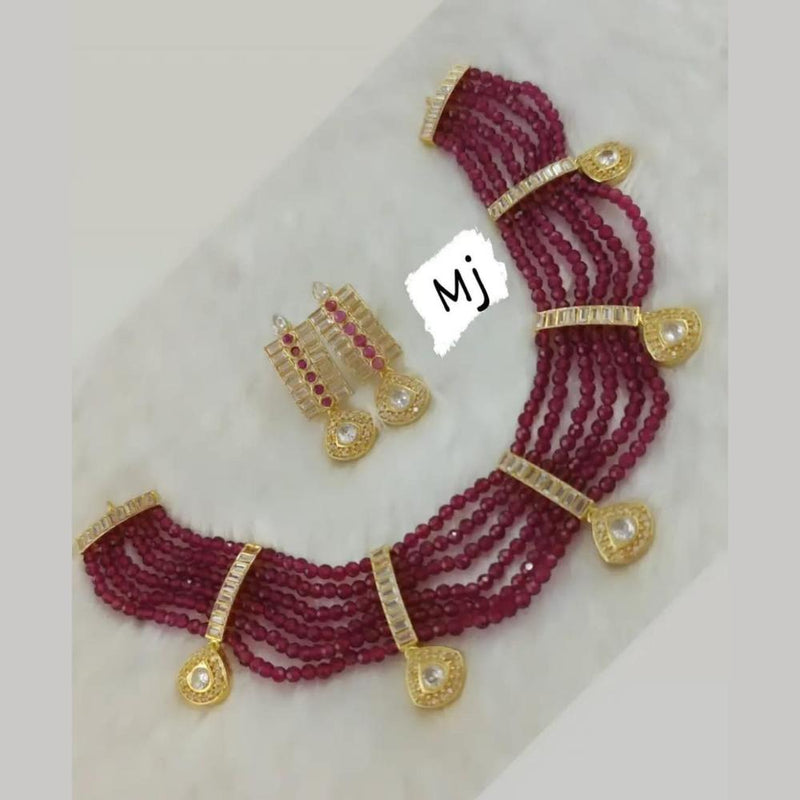 FS Collection Gold Plated Beads Necklace Set