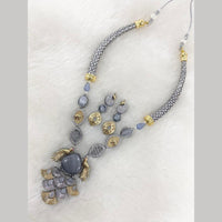 FS Collection 2 Tone  Pota Stone Necklace Set