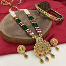 FS Collection  2 Tone Plated Pota Stone And Beads Necklace Set