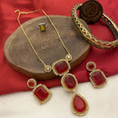 FS Collection Gold Plated Austrian Stone And Crystal Stone Necklace Set
