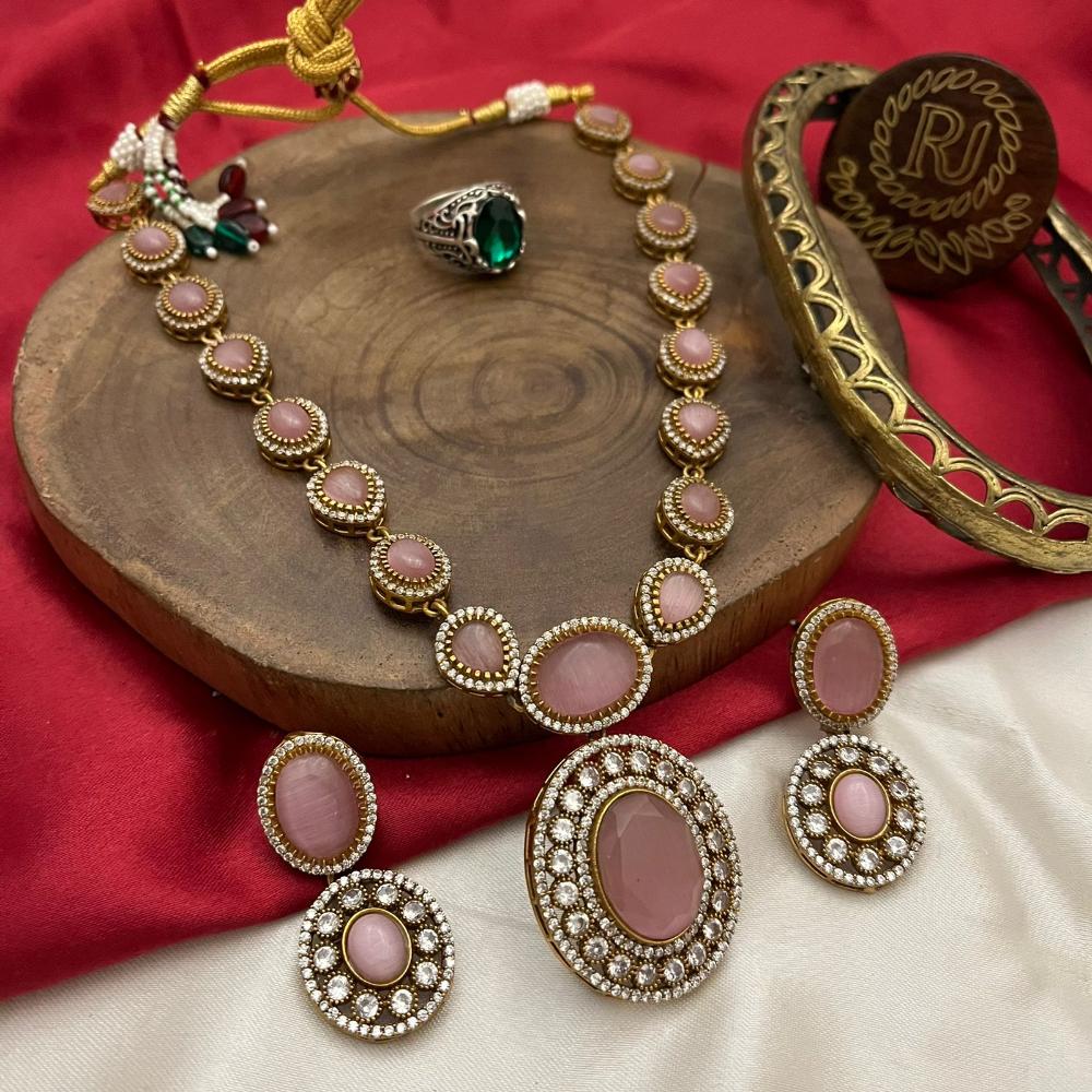 FS Collection  Gold Plated Crystal And Austrian Stone Necklace Set