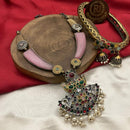 FS Collection  2 Tone Plated Pota Stone And Pearls Necklace Set