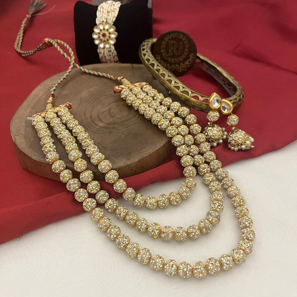 FS Collection Gold Plated Austrian Stone Multi Layer Necklace set