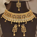 FS Collection Gold Plated Pota Choker Necklace Set