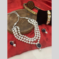 FS Collection Gold Plated Pearl Necklace Set