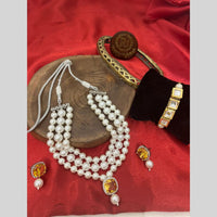 FS Collection Gold Plated Pearl Necklace Set