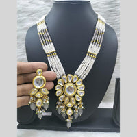 FS Collection Gold Plated Kundan Pearl And Beads Necklace Set