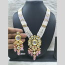 FS Collection Gold Plated Kundan Pearl And Beads Necklace Set